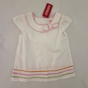 Gymboree Sunflower Fields White Ricrac Trimmed Top
